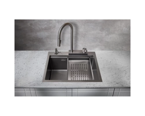 Кухонная мойка Milacio Denia 57 вороненая сталь MC.77409