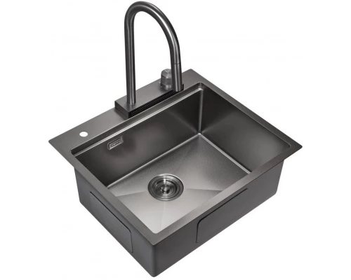 Кухонная мойка Milacio Denia 57 вороненая сталь MC.77409