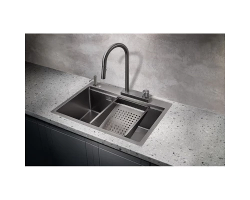 Кухонная мойка Milacio Denia 68 вороненая сталь MC.77419