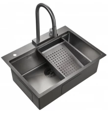 Кухонная мойка Milacio Denia 68 вороненая сталь MC.77419