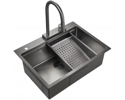 Кухонная мойка Milacio Denia 68 вороненая сталь MC.77419