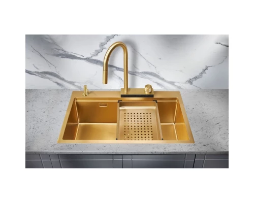 Кухонная мойка Milacio Denia 75 золотой матовый MC.77428