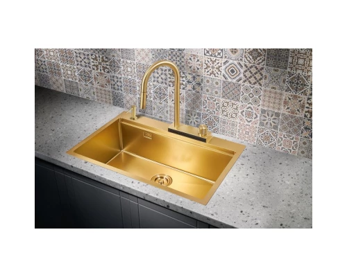 Кухонная мойка Milacio Denia 75 золотой матовый MC.77428