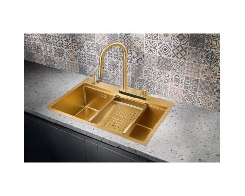 Кухонная мойка Milacio Denia 75 золотой матовый MC.77428