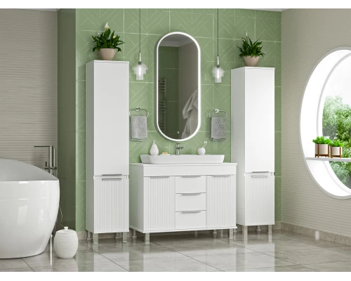 Шкаф - пенал Brevita Enfida - 35 универсальный правый (белый)