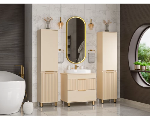 Шкаф - пенал Brevita Enfida - 40 с бельевой корзиной универсальный правый (бежевый)