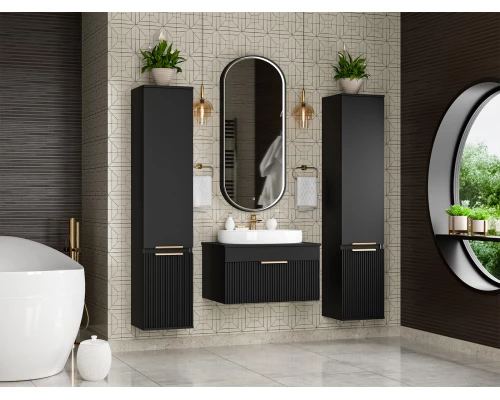 Шкаф - пенал Brevita Enfida - 35 универсальный левый (черный)