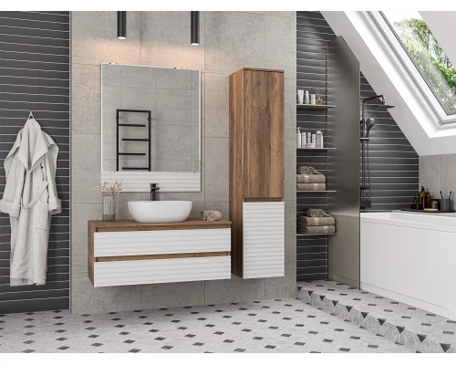 Тумба под раковину Brevita Dakota - 100 подвесная (белая)