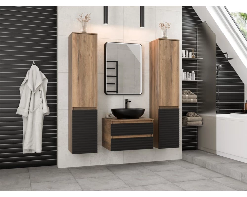 Тумба под раковину Brevita Dakota - 60 подвесная (черная)