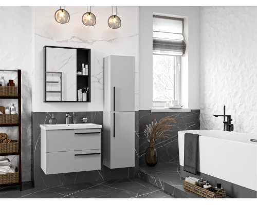 Тумба под раковину Misty Ненси - 70 подвесная (серая)