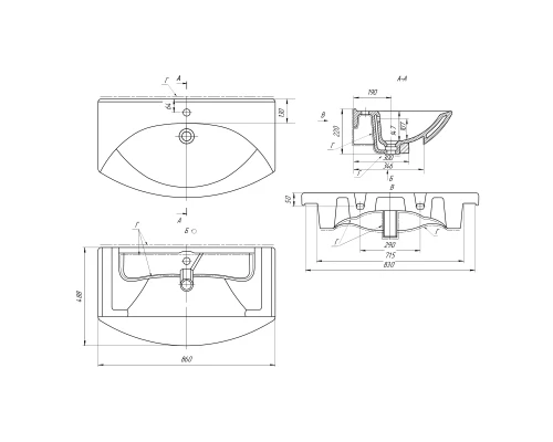 Умывальник мебельный Dreja Laguna - 85