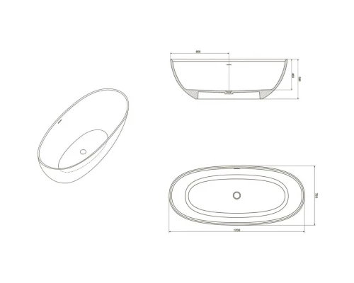 Ванна из литого мрамора 170x75 см NT Bagno Pulsante NT308 1700