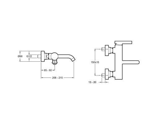Смеситель для ванны Jacob Delafon Stillness E12778-4-CP + E32910-CP