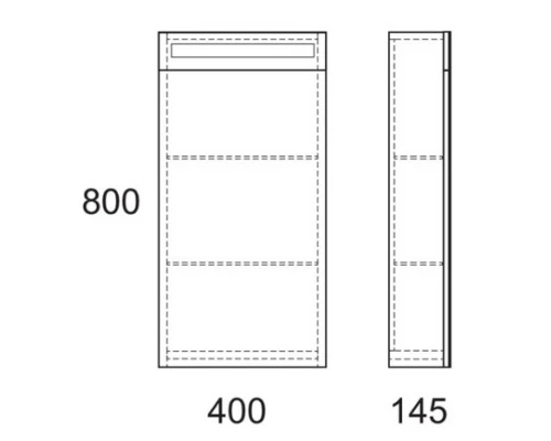 Зеркальный шкаф 40x80 см белый OWL 1975 Runn W07.04.00