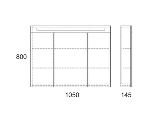 Зеркальный шкаф белый 105x80 см OWL 1975 Lagerta OW08.05.00