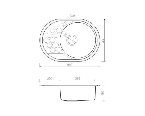 Кухонная мойка нержавеющая сталь Omoikiri Kasumigaura 65-1-R