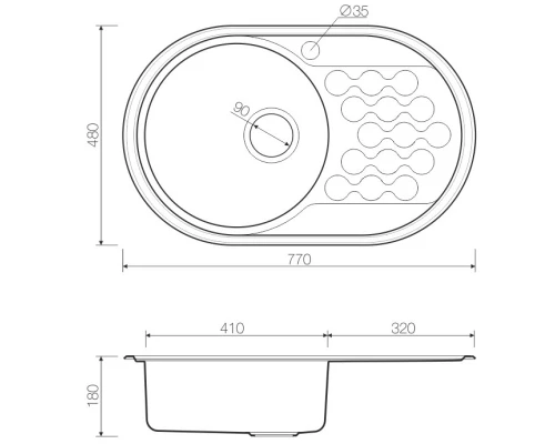 Кухонная мойка латунь Omoikiri Kasumigaura 77-AB-L
