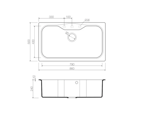 Кухонная мойка платина Tetogranit Omoikiri Maru 86-PL