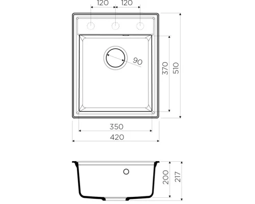Кухонная мойка карамель Artgranit Omoikiri Daisen 42-CA
