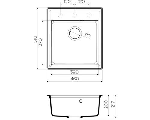 Кухонная мойка карамель Artgranit Omoikiri Daisen 46-CA