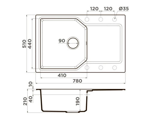 Кухонная мойка Artgranit Omoikiri Yonaka 78-SA бежевый 4993709