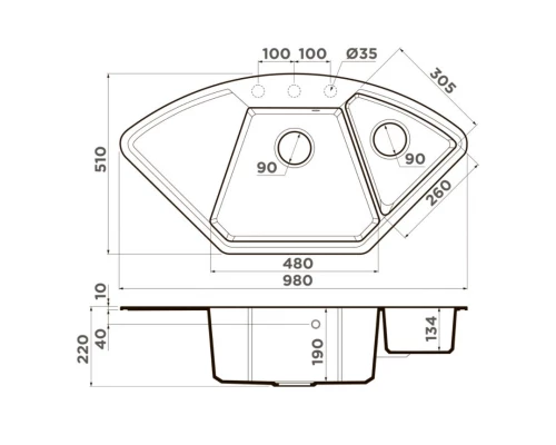 Кухонная мойка Artgranit Omoikiri Yonaka 98-C-GR ленинградский серый 4993714