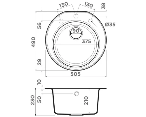 Кухонная мойка Tetogranit Omoikiri Miya 50R-SA бежевый 4993505