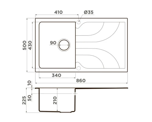Кухонная мойка Tetogranit Omoikiri Yasugata 86-GR ленинградский серый 4993546