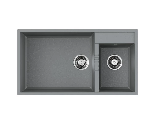 Кухонная мойка Tetogranit Omoikiri Tedori 85-2-U-GR ленинградский серый 4993542
