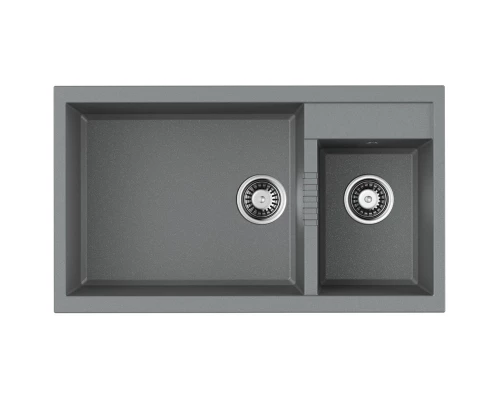 Кухонная мойка Tetogranit Omoikiri Tedori 86-2-LB-GR ленинградский серый 4993573