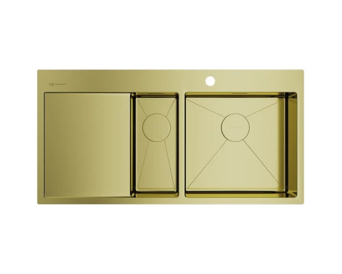 Кухонная мойка Omoikiri Akisame 100-2-LG-R светлое золото 4973090