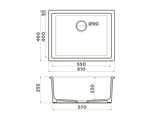 Кухонная мойка Natceramic Omoikiri Okinoshima 61-U/I olive 4997064
