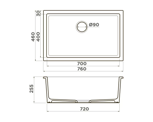 Кухонная мойка Natceramic Omoikiri Okinoshima 76-U/I-WH белый глянец 4997151