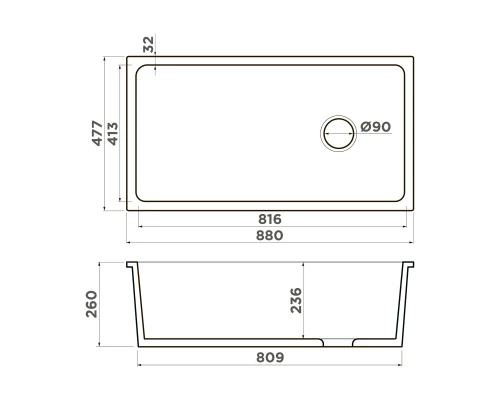 Кухонная мойка Natceramic Omoikiri Tokara 88-U/I-WH Side белый глянец 4993867