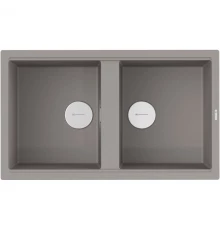 Кухонная мойка Artceramic Omoikiri Kitagawa 86-2-GR ленинградский серый 4993491