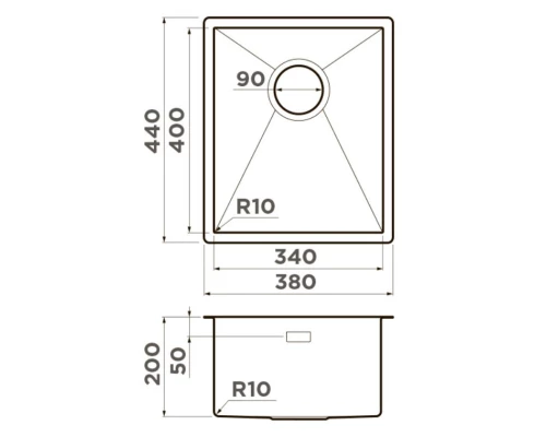 Кухонная мойка Omoikiri Taki 38-U/IF-GB графит 4997016