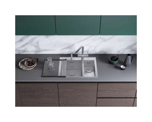 Кухонная мойка Omoikiri Akisame 60-2-IN-L нержавеющая сталь 4993775