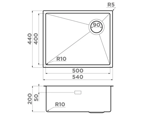 Кухонная мойка Omoikiri Taki 54-U/IF-IN Side SF нержавеющая сталь 4997034