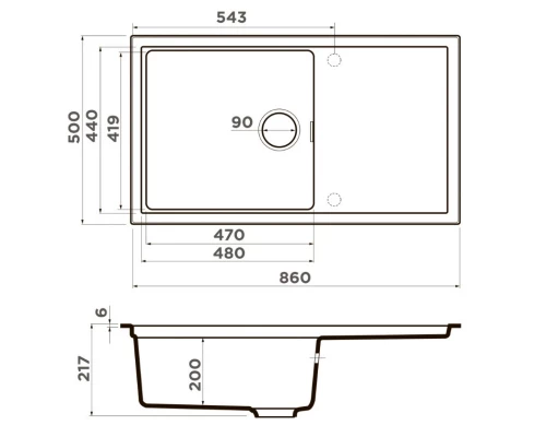 Кухонная мойка Artceramic Omoikiri Sintesi 86-GB графит 4997130