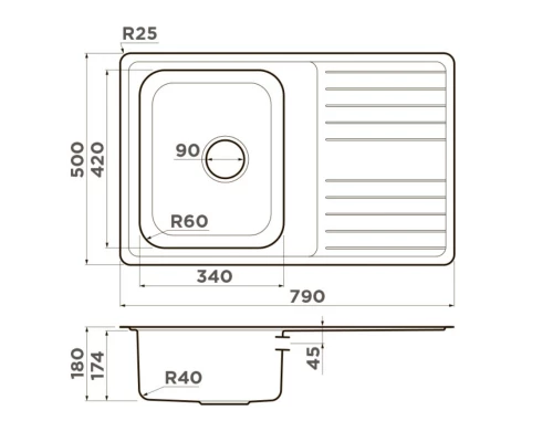 Кухонная мойка Omoikiri Sagami 79-IN нержавеющая сталь 4993735