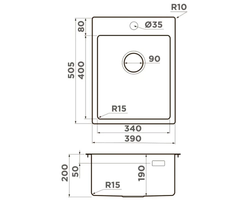 Кухонная мойка Omoikiri Amadare 39 нержавеющая сталь 4997028