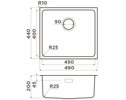 Кухонная мойка Omoikiri Tadzava 49-U/I-LG светлое золото 4993263