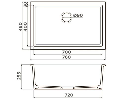 Кухонная мойка Natceramic Omoikiri Okinoshima 76-U/I-SB smoky blue 4997148