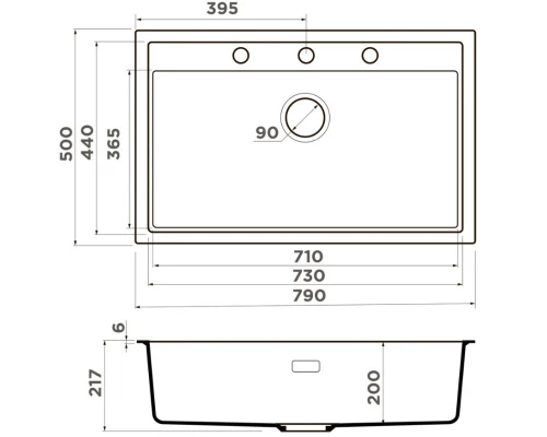 Кухонная мойка Artceramic Omoikiri Sintesi 79-CN canyon 4997137