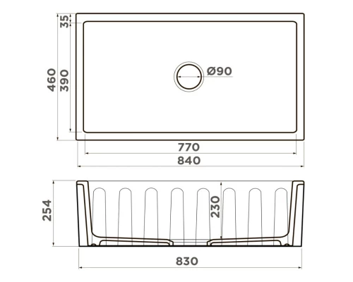 Кухонная мойка Natceramic Omoikiri Mikura 83-WH Glossy белый глянец 4993259