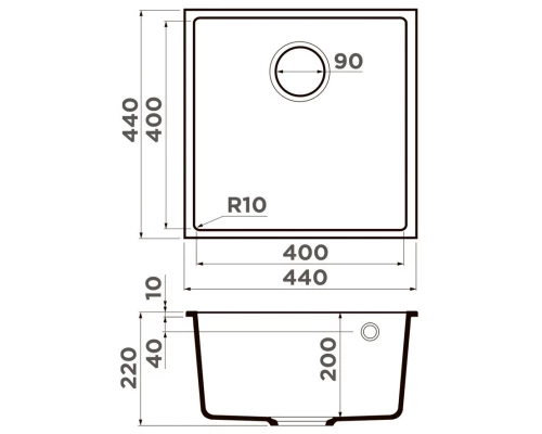 Кухонная мойка Tetogranit Omoikiri Bosen 44-U-ES эспрессо 4997206
