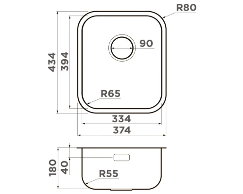Кухонная мойка Omoikiri Omi 38-U/I-IN нержавеющая сталь 4997435
