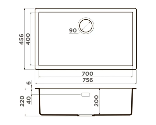Кухонная мойка Artceramic Omoikiri Yamakawa 75 Integra-GR ленинградский серый 4997276