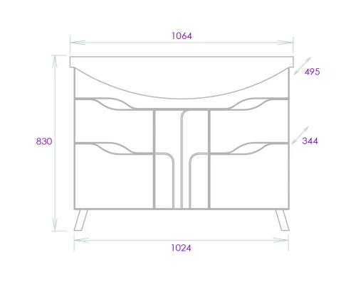 Тумба белый глянец 102,4 см Onika Веронэлла 110508