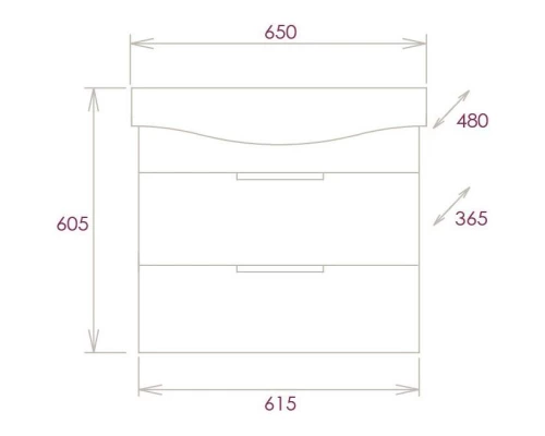 Тумба бетон чикаго 61,5 см Onika Девис 106546